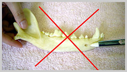 Ineffective blocking technique for teeth
